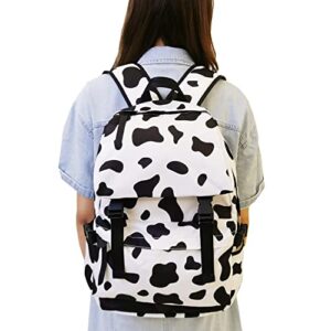 Larswon Cow Print Backpack Kawaii Backpack Cute Bag Slim Backpack Travel Rucksack School Backpack Large 13" 14" Laptop Backpack