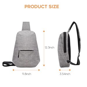 Sling Bag for Men Women Shoulder Backpack Chest Bags Crossbody Daypack for Travel Hiking Camping Outdoor Trip (Gray)