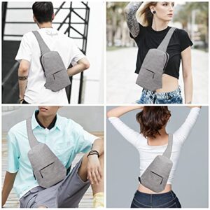 Sling Bag for Men Women Shoulder Backpack Chest Bags Crossbody Daypack for Travel Hiking Camping Outdoor Trip (Gray)