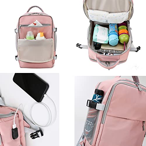 Travel Backpack Purse for Women, Duffel bag Waterproof Carry On Backpack Hiking Backpack (1_3 Pink)