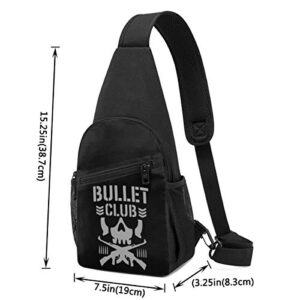 Sling Backpack,Travel Hiking Daypack Pattern Rope Crossbody Shoulder Bag New Bullet Club Printed