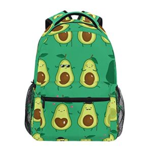 suabo funny avocado laptop backpack for school students tablet travel school bag for teens boys girls