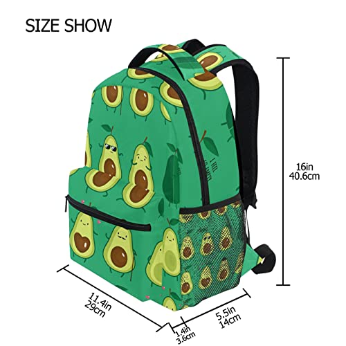 SUABO Funny Avocado Laptop Backpack for School Students Tablet Travel School Bag for Teens Boys Girls