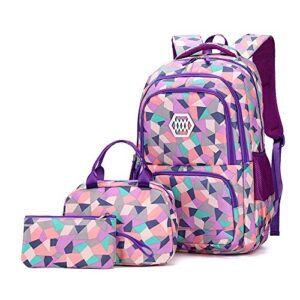 kids school bag with lunch bag and pencil case elementary school backpacks for teen girls 3 in 1 backpack sets