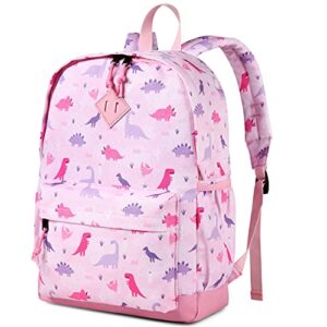 vaschy toddler backpack for girls, cute lightweight water resistant preschool backpack for kindergarten little girls bookbag dinosaur