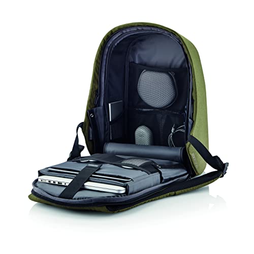 XDDesign Bobby Hero Regular Anti Theft Waterproof Travel Laptop Backpack with Integrated USB Charging Port and Sunglasses Holder, Green