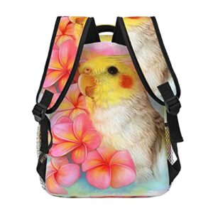 DMORJ Cute Cockatiel Lightweight Casual Student Backpack -- Light And Portable, Suitable For School, Work, Weekend Vacation, Travel, 7.8x11.4x15.7 Inch