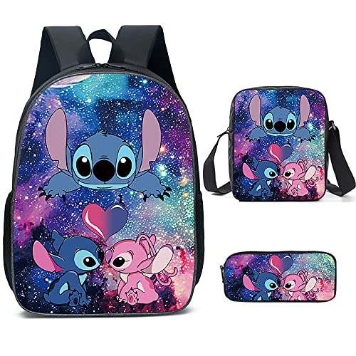 LIUZHUQIN 3PCS Boys Backpack,Girls Bags With Lunch Box Pencil Case Set,Adjustable Shoulder 16 Inch Backpacks (3, One Size)