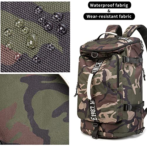 FUNYAGO Outdoor Waterproof Backpack Hiking, Fishing, Camping Large Capacity Multifunctional Backpack, Suitable for Both Men and Women (Camouflage)…