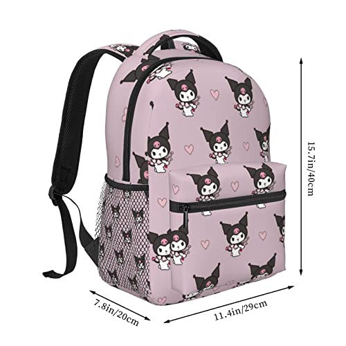 Zqiyhre Kuro Backpack Print Cartoon Small Laptop Backpack School Backpack for Teens