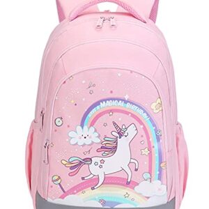 Abshoo Cute Kids Backpack For Girls Kindergarten Elementary Unicorn School Backpacks With Chest Strap (Unicorn Pink)