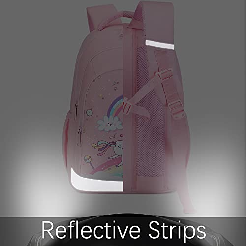 Abshoo Cute Kids Backpack For Girls Kindergarten Elementary Unicorn School Backpacks With Chest Strap (Unicorn Pink)