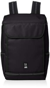 chrome industries volcan 15 inch laptop backpack – daypack bag, black tarp, 31 liter