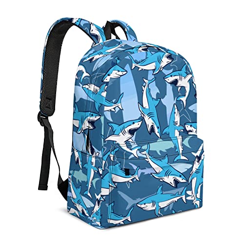 Shark Backpack Classic Shark Bookbag,Gradient Shark Laptop Bag with Multiple Pockets,Durable Shoulders Backpack (Gradient Shark)