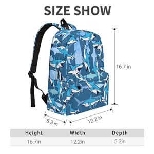 Shark Backpack Classic Shark Bookbag,Gradient Shark Laptop Bag with Multiple Pockets,Durable Shoulders Backpack (Gradient Shark)