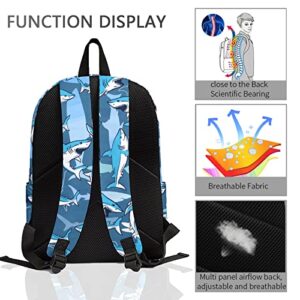 Shark Backpack Classic Shark Bookbag,Gradient Shark Laptop Bag with Multiple Pockets,Durable Shoulders Backpack (Gradient Shark)