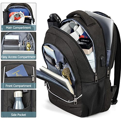 BIKROD Backpack for School College Teen Boys Laptop Travel Student ,Fit Laptop Up to 15 inch Multi Compartment with USB Charging Port Anti theft, Gift for Men Women