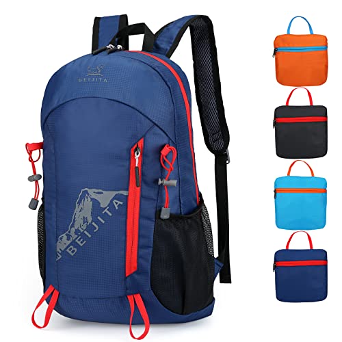 BEIJITA 20L Lightweight Foldable Backpack Small Hiking Backpack Women Men Camping Outdoor Packable Daypack Travel Backpack, Waterproof Day Packs Backpacks Hiking(Dark Blue)