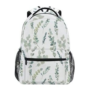 green sage school backpack for kids boy girls eucalyptus leaf school bag daypack spring floral laptop bookbags camping travel outdoor shoulder bag