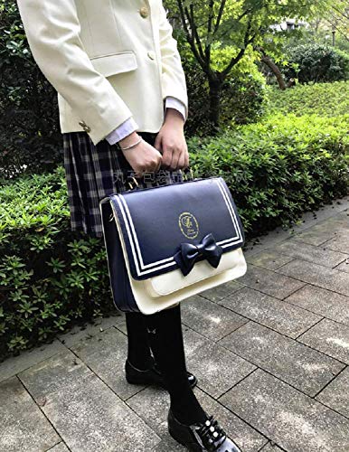 GK-O Japanese JK School Uniform Bookbag Backpack Cosplay Handbag Vintage Shoulder Bag (Blue)