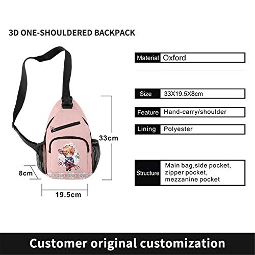 HANDAFA Toilet-bound Hanako-kun Sling Backpack Cute Single Shoulder Bag For Boys Girls(Pink Couple)