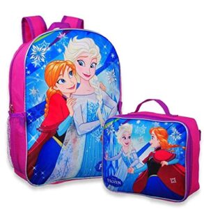 frozen anna, elsa 16″ backpack with detachable matching lunch box