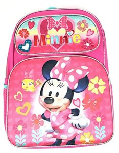 minnie mouse deluxe girls’ 3d 16″ large pink backpack