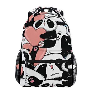 valentine day animal panda heart school backpack casual shoulder bag college bookbag travel hiking daypack