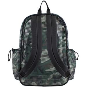 Eastsport XL Semi-Transparent Mesh Backpack with Comfort Padded Straps and Bungee, Black Camo