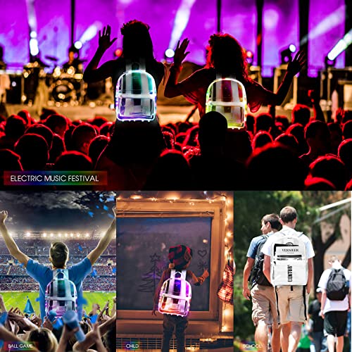yisibo LED Strip Lights Clear Backpack,8 RGB Colors with 10 Flashing Mode,4 Music Mode and 4 Timer,TPU Transparent Waterproof Heavy Duty See Through Backpack for Music Festival,Stadium Approved,School