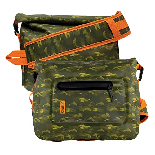 Chums Storm Sling LTD Crossbody Backpack – Adjustable Hiking & Fishing Gear Sling Bag For Men and Women (Fish Camo Green)