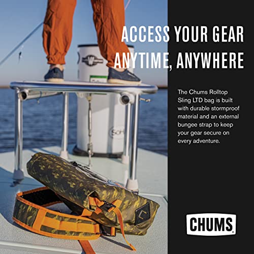 Chums Storm Sling LTD Crossbody Backpack – Adjustable Hiking & Fishing Gear Sling Bag For Men and Women (Fish Camo Green)