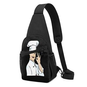 chef cooking cut out drawing sketch restaurant gourmet good-looking lightweight backpack men and women chest bag leisure sports travel bag