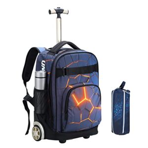 uniker rolling backpacks for teens,duffel bag for travel backpack with wheels,trolley school bag with pencil case,carry on suitcase