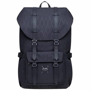 kaukko laptop travel backpack, outdoor rucksack fits 15.6 inch laptop(18-black)