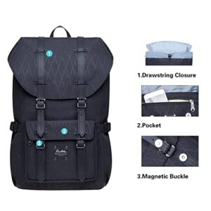 KAUKKO Laptop Travel Backpack, Outdoor Rucksack Fits 15.6 Inch Laptop(18-Black)