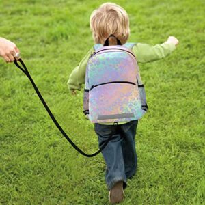 Kids Backpack for boys Toddler Bags Rainbow Leopard Rose Gold Cheetah Children Preschool Kindergarten Small 3-7 Years Old Chest Strap