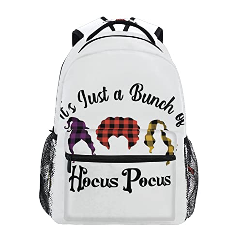 SWADAZA Halloween School Backpack Hocus Pocus School Book Bags Bookbags, Travel Laptop Backpack College School Computer Bag Hiking Camping Casual Daypack