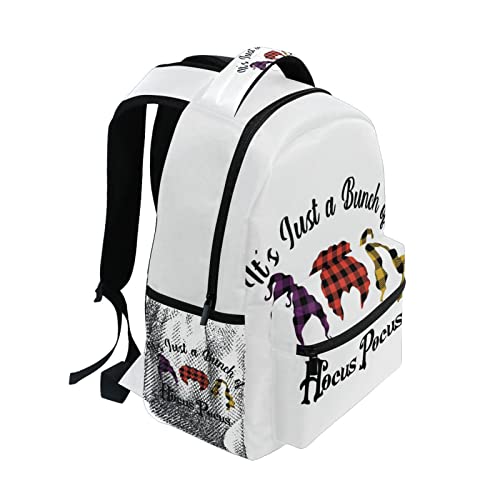 SWADAZA Halloween School Backpack Hocus Pocus School Book Bags Bookbags, Travel Laptop Backpack College School Computer Bag Hiking Camping Casual Daypack