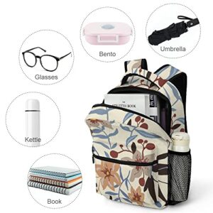 Casual Lightweight Backpack with Graphic Tropical Floral Large Capacity Laptop Backpack for School and Travel 16.5" x 12.2" x 5.9"