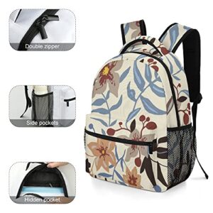 Casual Lightweight Backpack with Graphic Tropical Floral Large Capacity Laptop Backpack for School and Travel 16.5" x 12.2" x 5.9"