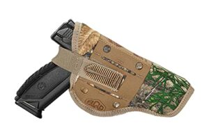 alaska guide creations pistol holster one size fits most | open carry pistol holder | camo hunting harness (realtree edge)