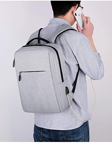 SnowDove Laptop Backpack 15.6 Inch, Business Durable Laptops Travel Backpacks with USB Charging Port (Gray)