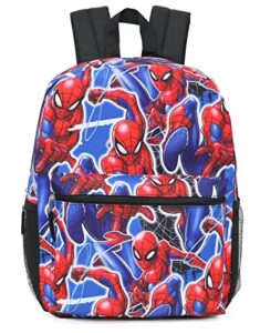 spiderman marvel all over print full size 16″ backpack (all over blue)