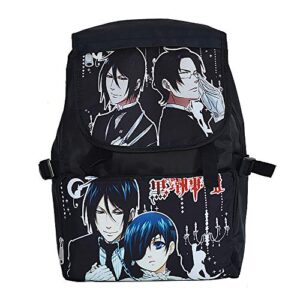 hamiqi anime style cosplay black butler backpack young teens school bag fashion casual backpack laptop book bag