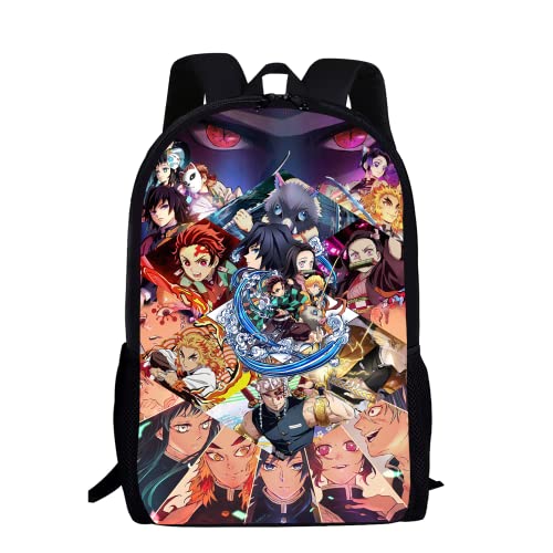 Anime Cartoon Backpack Demon Slayer 17 Inch Lightweight Backpacks 3D Printing Casual Daypack Travel Backpack -2