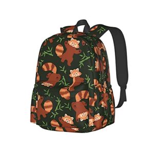 kiuloam 17 inch backpack cute red panda cartoon design laptop backpack shoulder bag school bookbag casual daypack