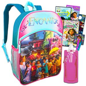encanto backpack for girls set – bundle with 16″ encanto backpack, water bottle, mini coloring books, stickers, more | encanto backpack for girls disney