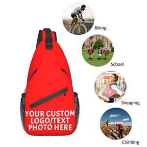 Custom Sling Bag Crossbody Bags Chest Bag For Men Women Design Your Own Personalized Shoulder Backpack Travel Bag Hiking Daypacks With Text Image Chest Sling Backpack Daypack Chest Package