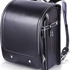 Randoseru Japanese schoolbag for primary school students?backpacks for kids boys and girls (Pure black)